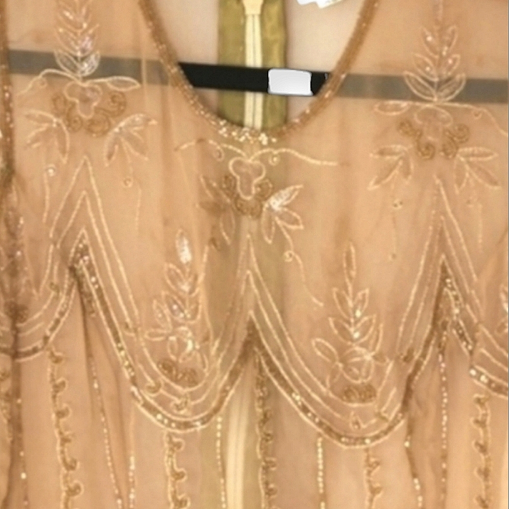 Kenneth Cole top pure silk gold heavily emroidered diamantes size 8 - Picture 6 of 16